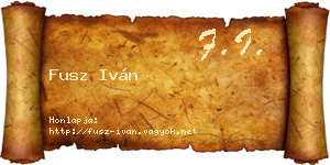Fusz Iván névjegykártya
